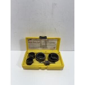 Disston Power Tool USA Hole Saw Set 4pc + 2 Extra + Arbor Pilot Drill Bit In Box